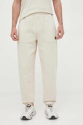 Calvin Klein Jeans pantaloni de trening din bumbac culoarea bej, neted PPYX-SPM0P2_80X