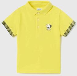 MAYORAL tricouri polo din bumbac pentru bebeluși culoarea galben, cu imprimeu PPYX-POB00P_10X