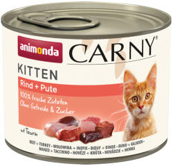 Animonda 12x200g animonda Carny Kitten nedves macskatáp- Marha & pulykaszív