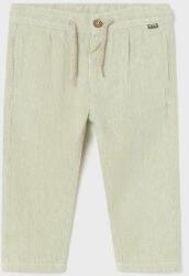 MAYORAL pantaloni din bumbac pentru bebeluși culoarea verde, neted PPYX-SPB02U_81X