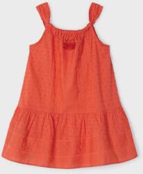 Mayoral rochie din bumbac pentru copii culoarea portocaliu, midi, drept PPYX-SUG06K_32X