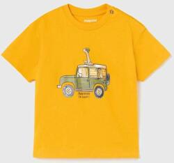 MAYORAL tricou din bumbac pentru bebelusi culoarea galben, cu imprimeu PPYX-TSB071_18X