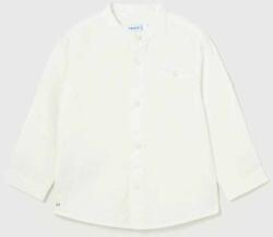 Mayoral cămașă din amestec de in pentru copii culoarea alb PPYX-KDB01C_00X