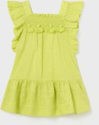 Mayoral rochie din bumbac pentru bebeluși culoarea verde, mini, drept PPYX-SUG05E_71X