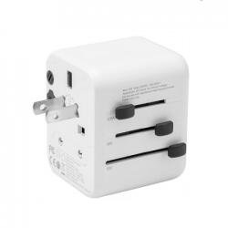 Tactical PTP univerzális hálózati töltőadapter, töltőfej USB-C, USB-A, fehér