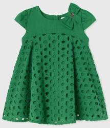 Mayoral rochie din bumbac pentru bebeluși culoarea verde, mini, evazati PPYX-SUG054_77X