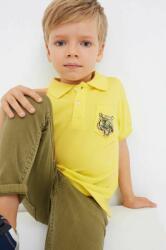 MAYORAL tricouri polo din bumbac pentru copii culoarea galben, cu imprimeu PPYX-POB017_11X