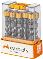 Evotools Varf Surubelnita cu Cap Dublu Magnetic (10 bucati) - Tip PH2 (681421) Surubelnita