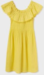 Mayoral rochie din bumbac pentru copii culoarea galben, mini, evazati PPYX-SUG07D_11X