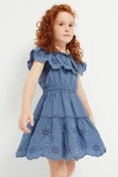 Mayoral rochie din bumbac pentru copii culoarea albastru marin, mini, evazati PPYX-SUG06C_59X
