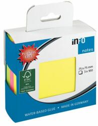  Notite adezive InFO, 75x75 mm, neon (IN565421)