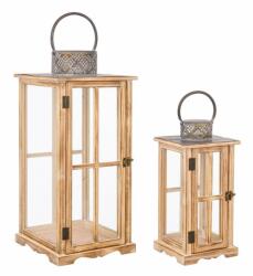 Bizzotto Set 2 felinare natur Sharyl 18x18x39 cm; 26x26x59 cm (0141220)