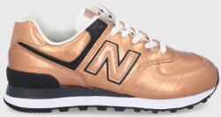 New Balance bőr cipő WL574PX2 sárga, lapos talpú - arany Női 37.5