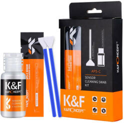 K& F Concept kamera aps-c érzékelő tisztító szett, 16 mm, 10 db-os + 20 ml tisztító folyadékkal (KF-1616)