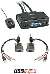 Lindy Switch KVM Lindy Compact 2 Port VGA USB 2.0 & Audio (42342)