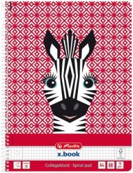Herlitz Caiet cu spira A4, 80 file, matematica, Cute Animals Zebra, Herlitz HZ50039210 (50039210)