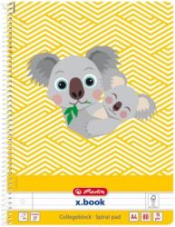 Herlitz Caiet cu spira A4, 80 file, dictando, Cute Animals Koala, Herlitz HZ50039227 (50039227)