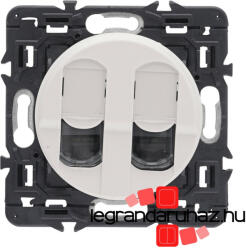 Legrand Céliane 2xRJ45 Cat. 6 UTP csatlakozóaljzat, fehér CF2X067344-K (CF2X067344-K)
