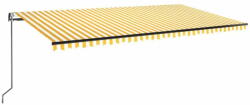 Vidaxl sárga-fehér szélérzékelős és LED-es napellenző 600 x 350 cm 3069253