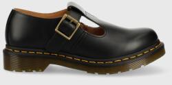 Dr. Martens pantofi de piele femei, culoarea negru, cu toc plat DM14852001. Polley-Black. Smth PPYY-OBD362_99X