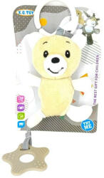 XinQing Toys Factory Plüss bébi csörgő és rágóka akasztóval 30x10 cm - maci (BB4362)
