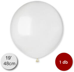 Gemar Latex lufi, gömb alakú, átlátszó, 48 cm, tölthető , 1 db