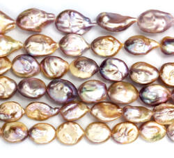 Perle de Cultura Baroc Bicolor Margele Bijuterii 18-31 x 17-31 mm - Lungime Sirag 39 cm - AAA