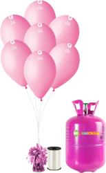 HeliumKing Set petrecere heliu cu baloane roz 50 buc