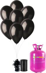 HeliumKing Set petrecere heliu cu baloane negre 50 buc
