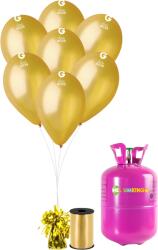 HeliumKing Set petrecere heliu cu baloane aurii 50 buc