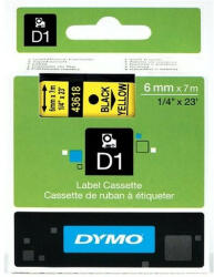 DYMO D1 6mmx7m sárga/fekete feliratozógép szalag (NDY0720790)