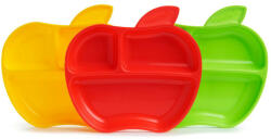Munchkin tányér szett háromrekeszes Lil Apple 3db 6hó - babamarket