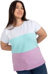 RELEVANCE Női kerek nyakú blúz plus size AUDREE fehér és menta színben RV-BZ-8778.48_398772 Univerzális