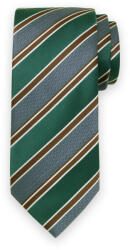 Willsoor Férfi klasszikus zöld nyakkendő barna csíkos mintával 15227