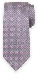 Willsoor Férfi klasszikus szürke nyakkendő rózsaszín körös mintával 15222