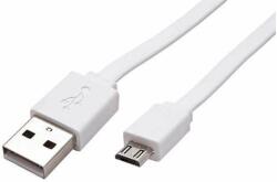 Roline USB 2.0 - USB A(M) to micro USB B(M), 1m, lapos, fehér (11028761)