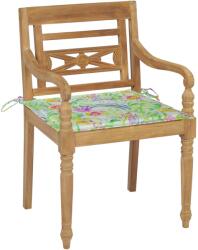 vidaXL Scaune Batavia, perne model frunze, 2 buc. , lemn masiv tec (3062139)