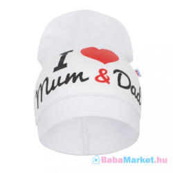 NEW BABY Baba sapka New Baby I Love Mum and Dad fehér - babamarket - 2 620 Ft