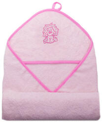 Stella fürdőlepedő hímzett 110x110 rózsaszín oroszlán - babamarket