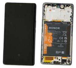 Huawei Honor Magic5 Lite Előlap Keret+LCD Kijelző+Érintőpanel+Akkumulátor, Ezüst (0235AEMY) Service Pack