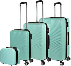 GREGORIO Satin menta 4 kerekű 4 részes bőrönd szett (W3002-menta-szett)