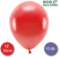 PartyDeco S. r. o Eco lufi, latex, metál piros, d30 10 db