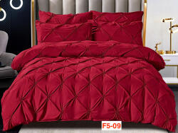 Lenjerii de pat din finet cu pliuri brodate, 6 piese F5-09 Lenjerie de pat