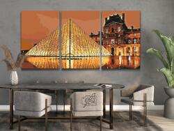  Festés számok szerint - Louvre (3 db-os készlet) Méret: 30x40cm (3db), Keretezés: Keret nélkül (csak a vászon)