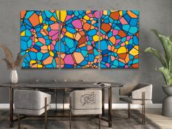  Festés számok szerint - Színes minta 5 (3 db-os készlet) Méret: 30x40cm (3db), Keretezés: Keret nélkül (csak a vászon)