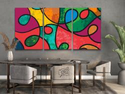  Festés számok szerint - Színes minta 3 (3 db-os készlet) Méret: 30x40cm (3db), Keretezés: Keret nélkül (csak a vászon)