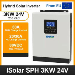  Хибриден соларен инвертор EASUN SPH-3kw/24v PWM , Off Grid
