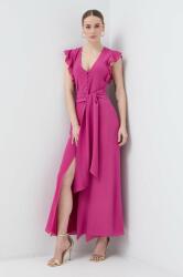 Patrizia Pepe selyem ruha rózsaszín, maxi, harang alakú - rózsaszín 36