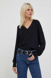 Tommy Hilfiger pulóver selyemkeverékből könnyű, sötétkék - sötétkék XS