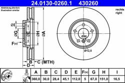 ATE Disc frana ATE 24.0130-0260.1 - automobilus